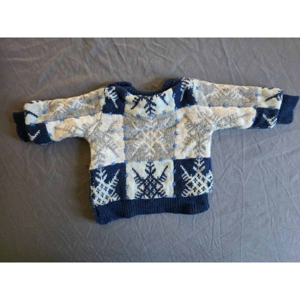 Baby Gap Lambs Wool Fair Isle Patchwork Winter Baby Sweater Up to 3 Months